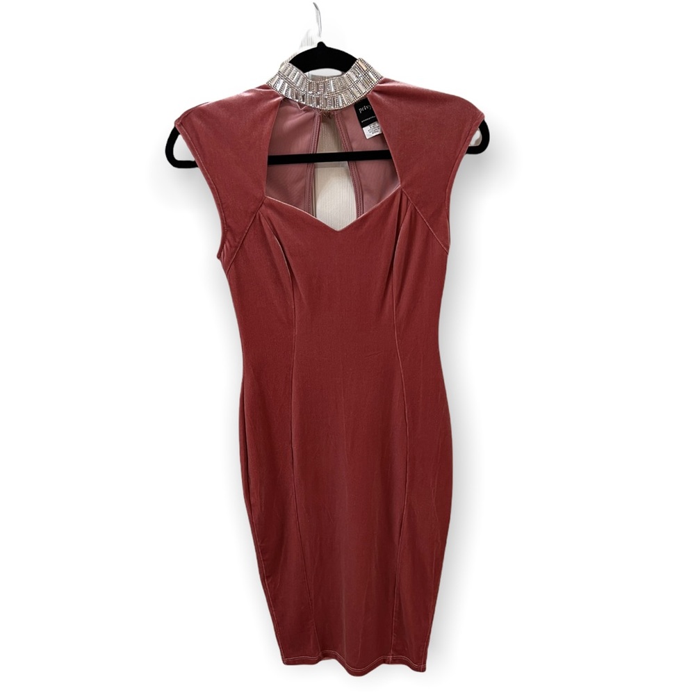 Privy Velvet jeweled collar dress